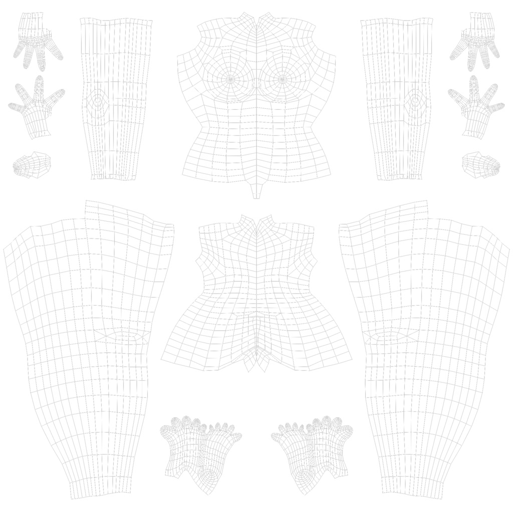 UV展開済み デフォルメ女の子 素体モデル