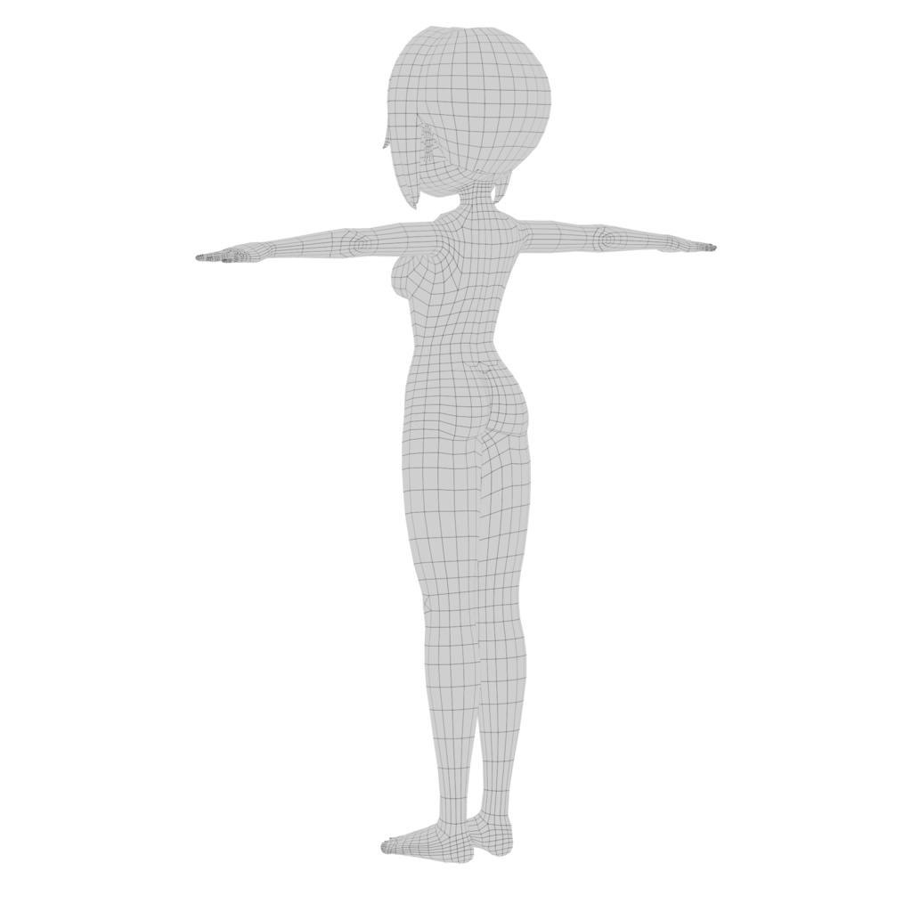UV展開済み デフォルメ女の子 素体モデル
