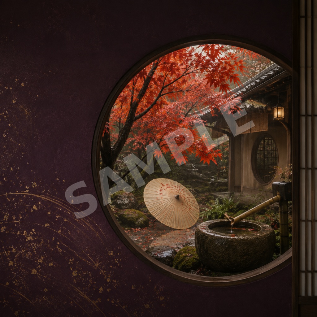 【商用利用OK】日本の和傘・着物・紅葉・桜・風景|AI生成イラスト素材20枚セット