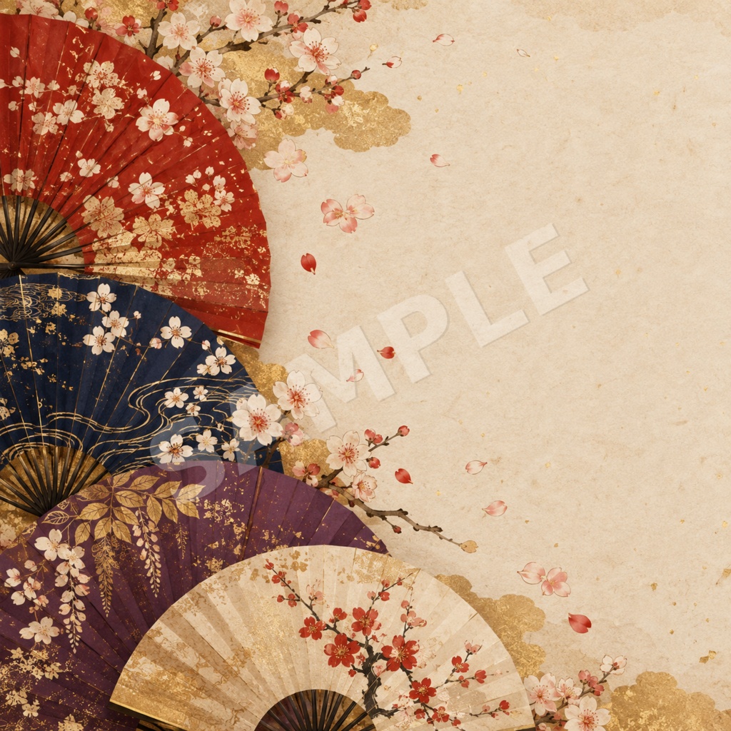 【商用利用OK】日本の和傘・着物・紅葉・桜・風景|AI生成イラスト素材20枚セット