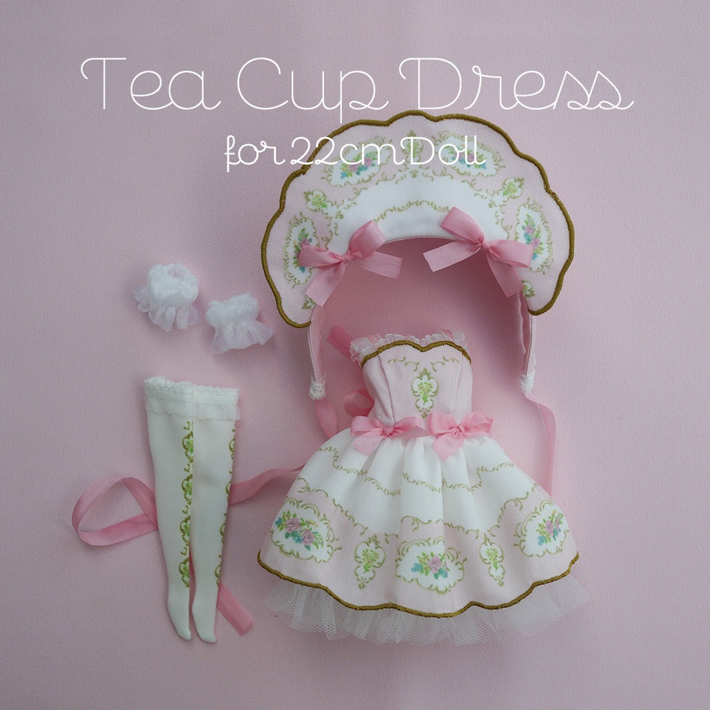 Tea Cup Dress set for 22cmDoll