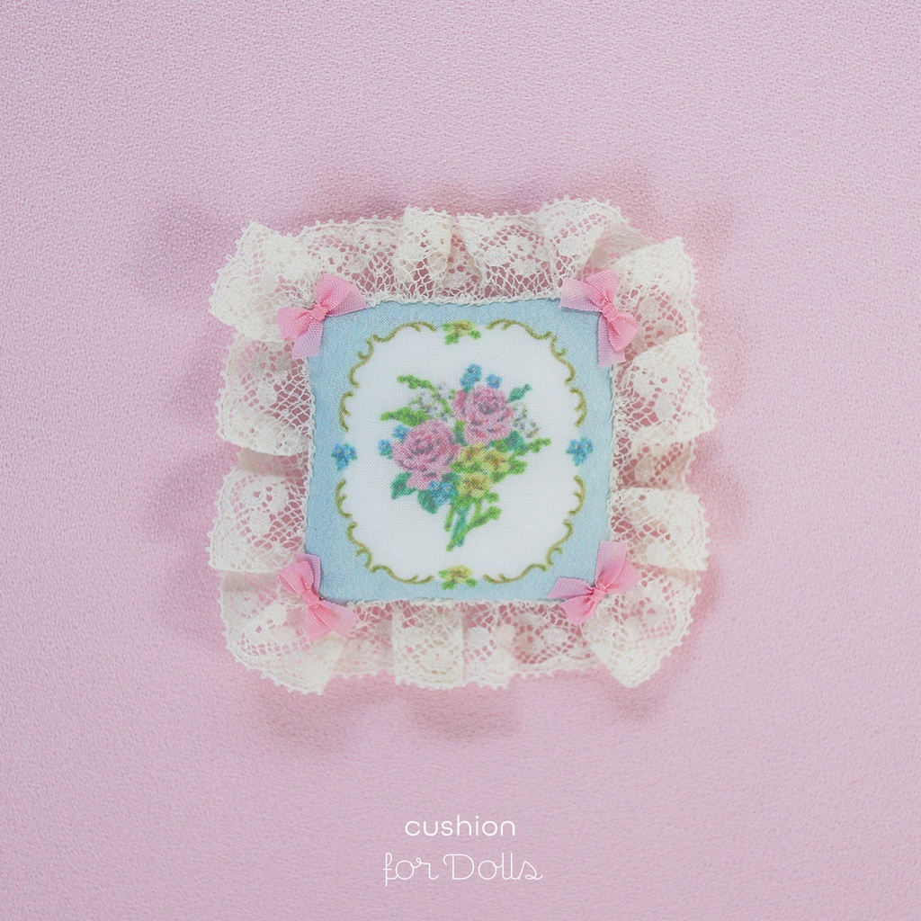 クッション for Dolls［Bouquet］Blue