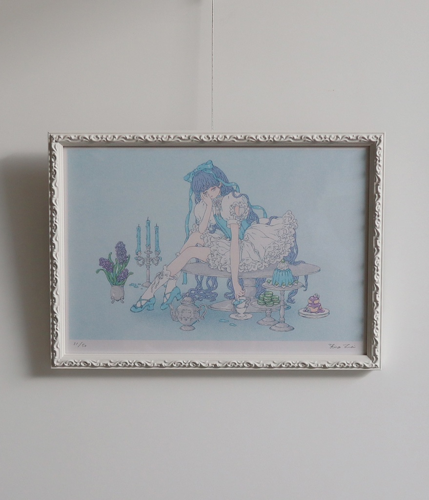 額装 リソグラフ［Blue］A4サイズ