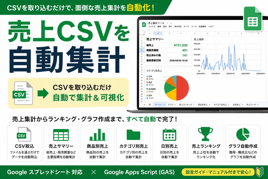 売上CSV自動集計ツール｜Googleスプレッドシート・GAS