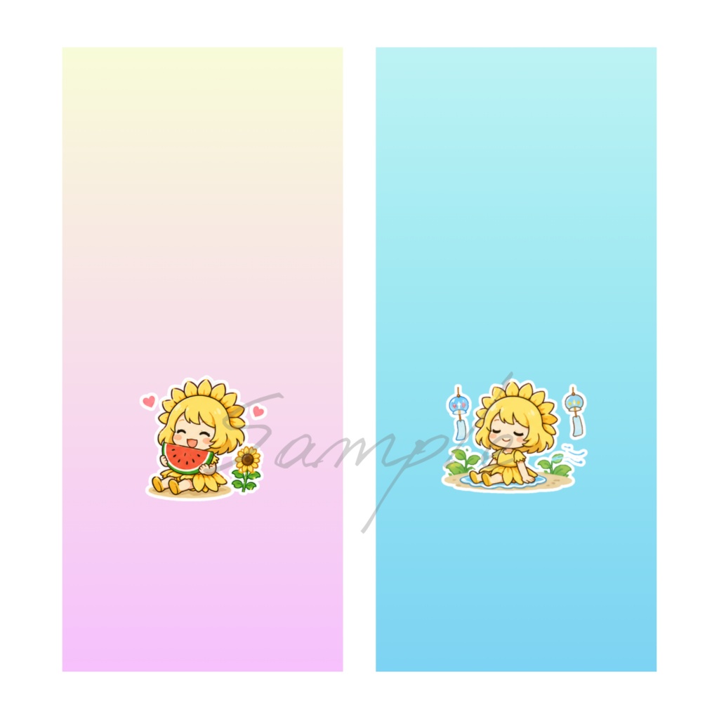 【スマホ壁紙】向日葵の妖精 夏本番!!|6枚セット