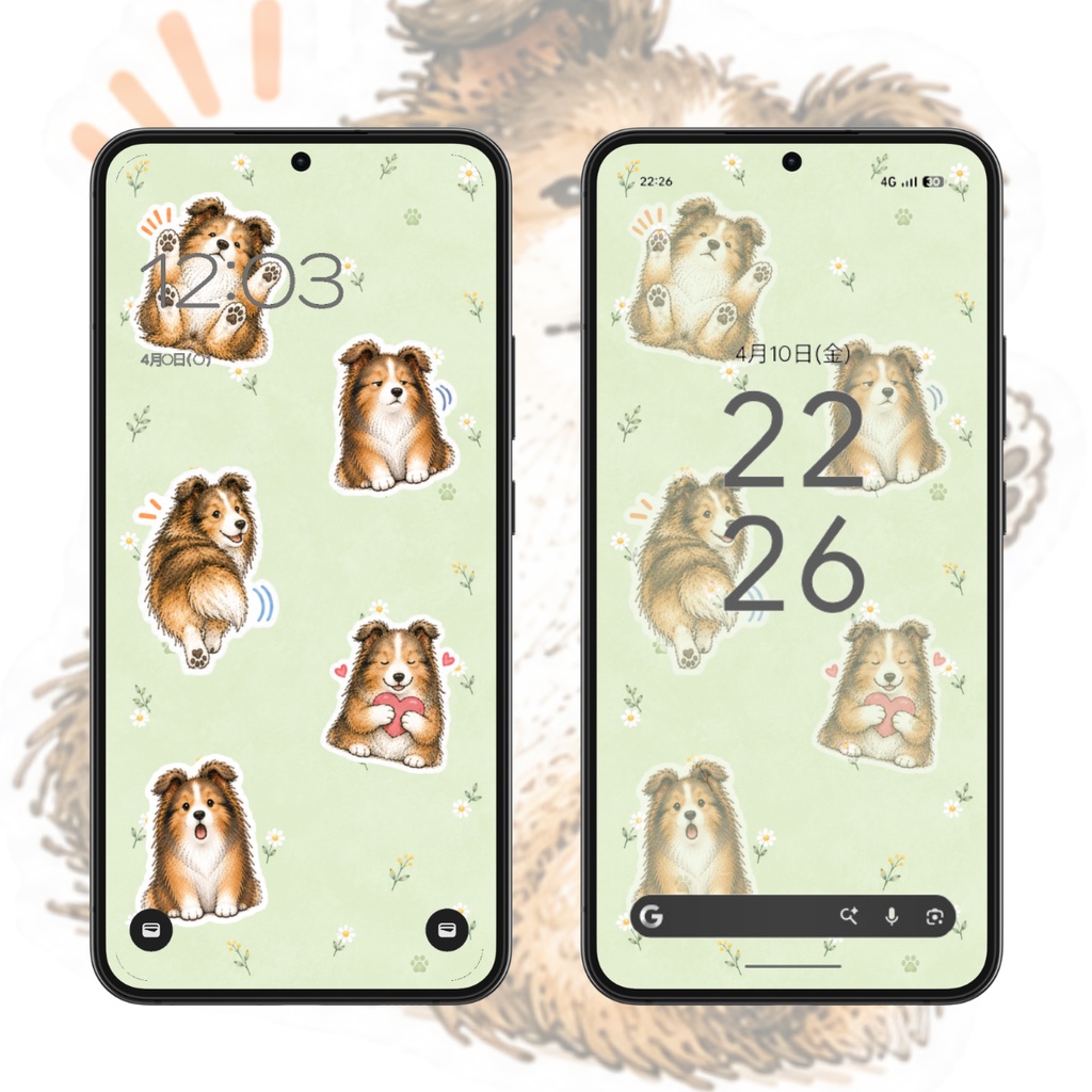 【スマホ壁紙】シェルティの本音と日常|6枚セット