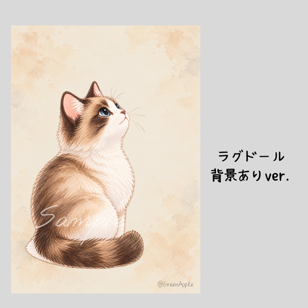 【デジタルポスター】見上げる猫|8枚セット