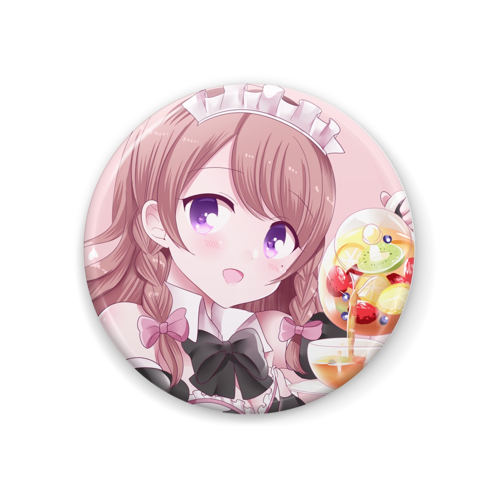 メイドちゃんフルーツティー缶バッジ
