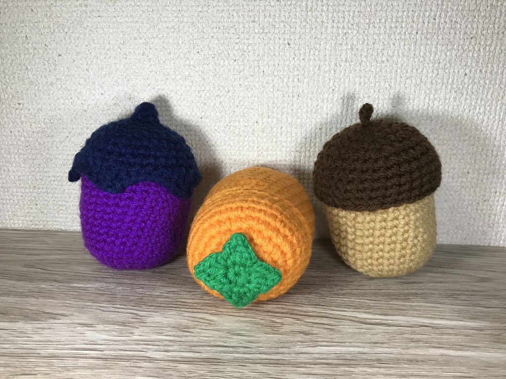 もちマス用着ぐるみ 3種【どんぐり、柿、茄子】