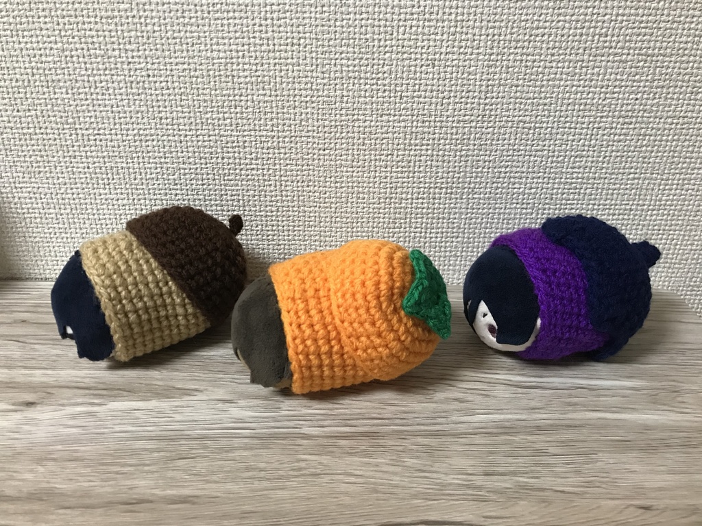 もちマス用着ぐるみ 3種【どんぐり、柿、茄子】