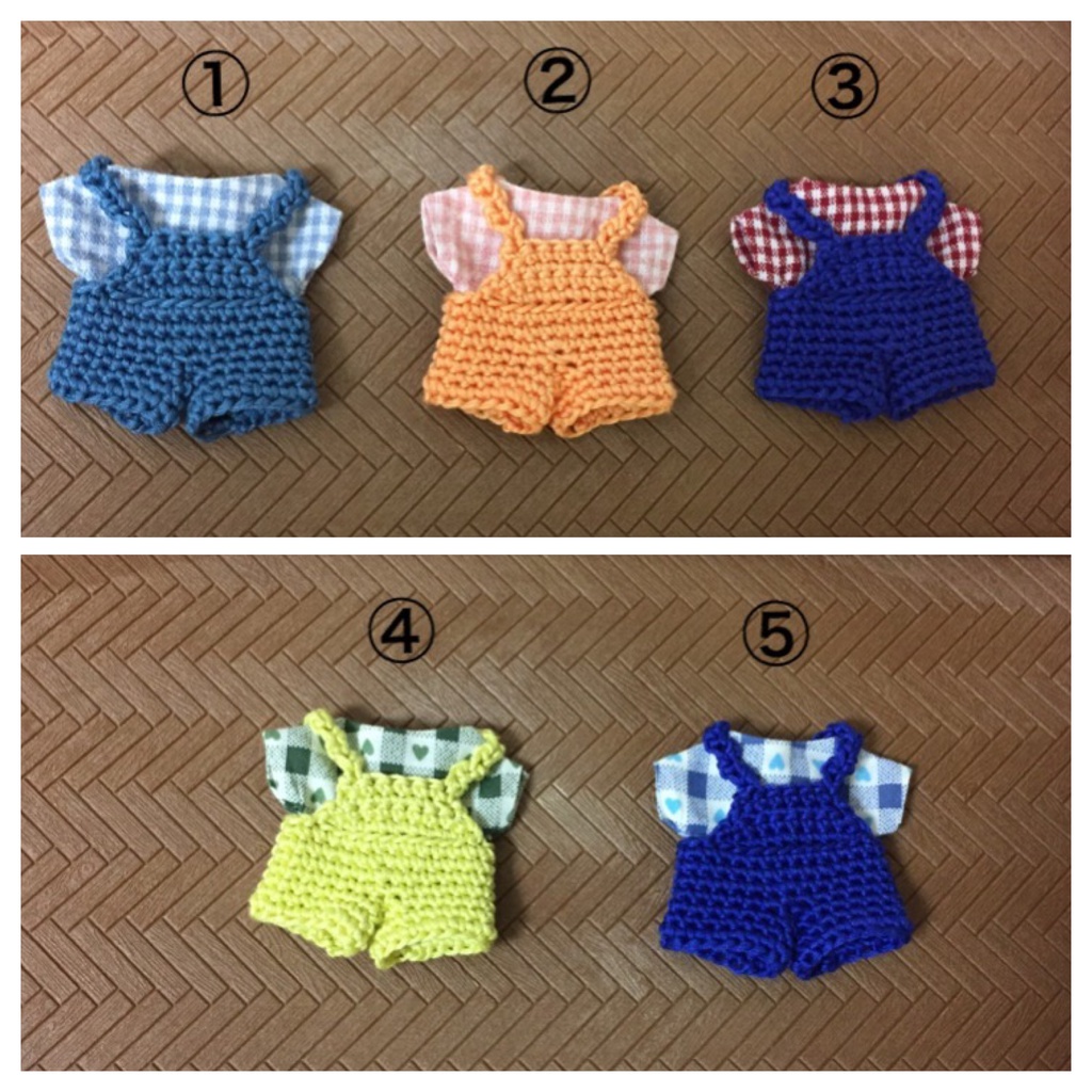 ぬい用 オーバーオール&トップスのセット