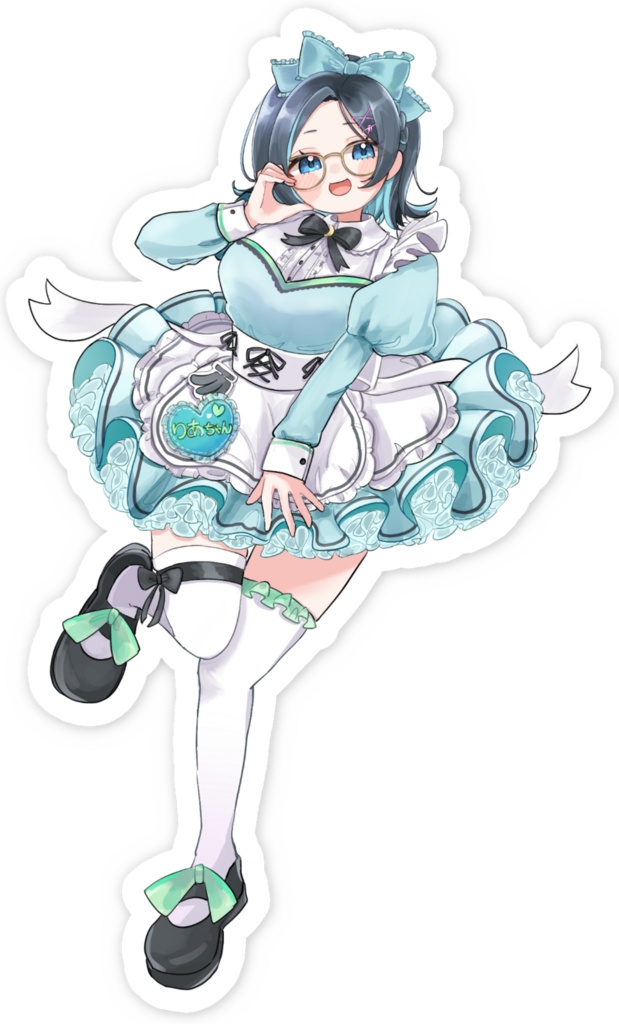 【りあちゃんVtuberデビュー3周年記念グッズ】メイド服☆スマホステッカー 3種
