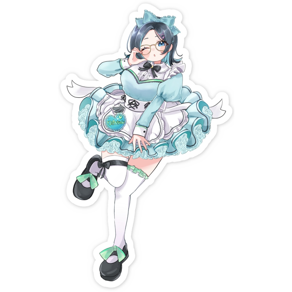 【りあちゃんVtuberデビュー3周年記念グッズ】メイド服☆スマホステッカー 3種