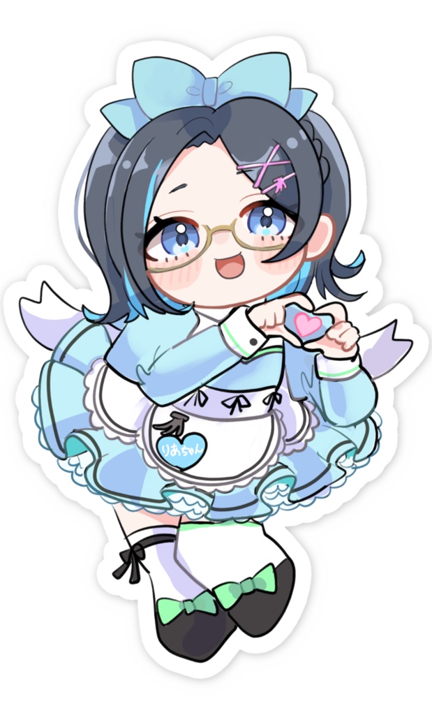 【りあちゃんVtuberデビュー3周年記念グッズ】メイド服☆スマホステッカー 3種