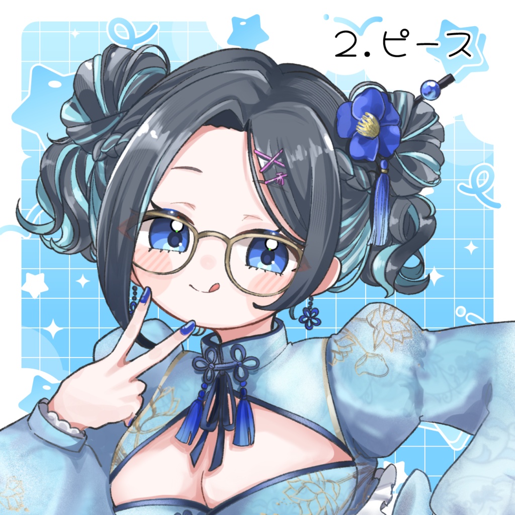 【りあちゃんVtuber4周年記念グッズ】☆Tシャツ 2種(チャイナ服)☆手書きメッセージ画像付き☆