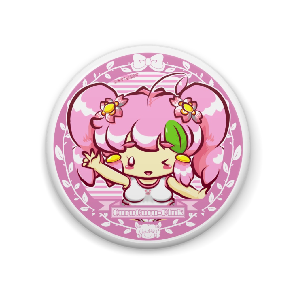 neoシリーズ くるくるピンク 缶バッジ 57mm