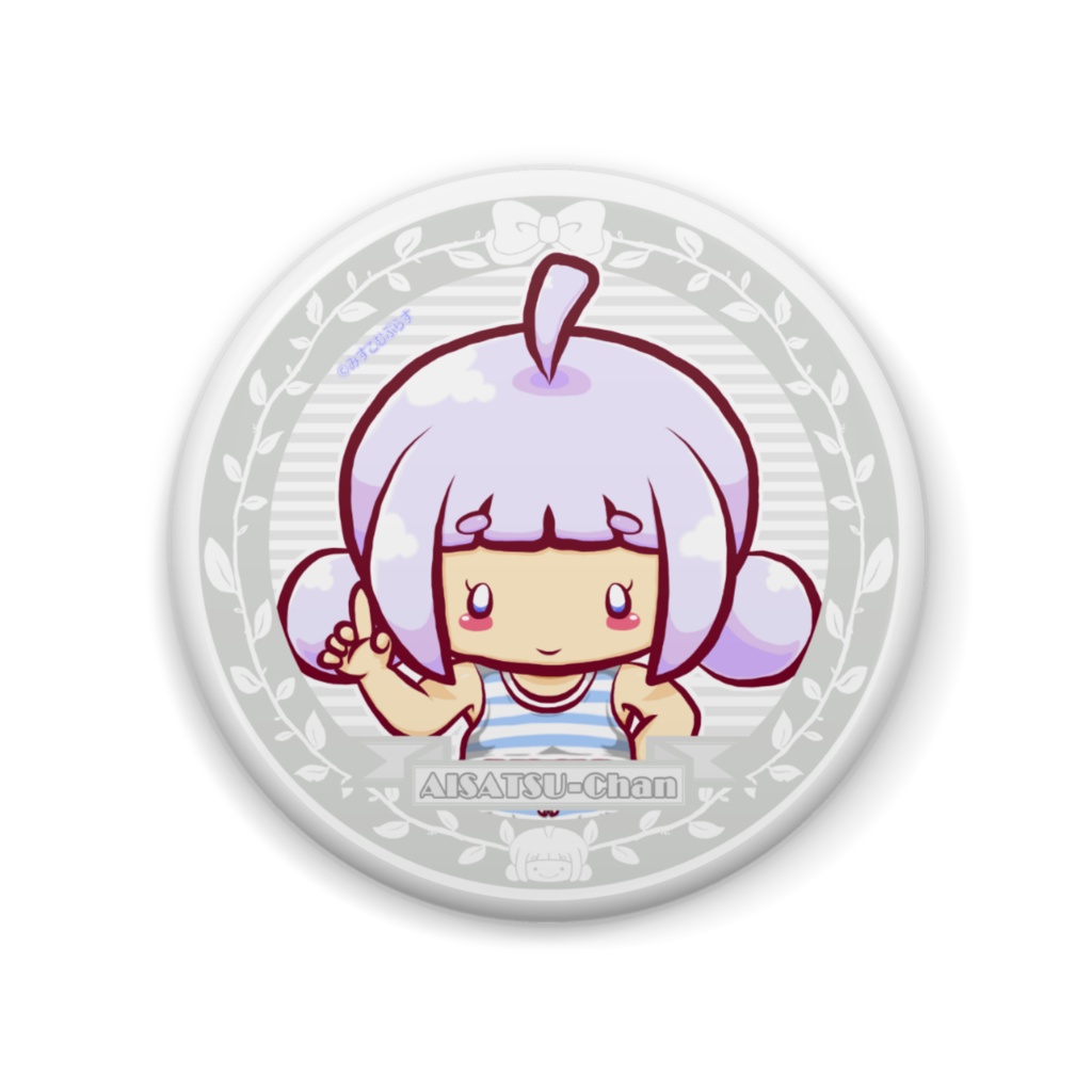 ｎｅｏシリーズ　あいさつちゃん　缶バッジ　５７ｍｍ