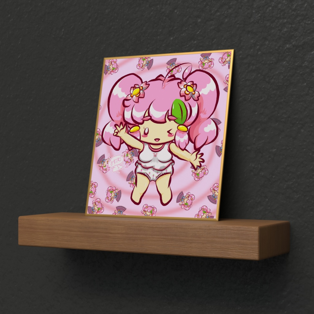 neoシリーズ くるくるピンク ミニ色紙