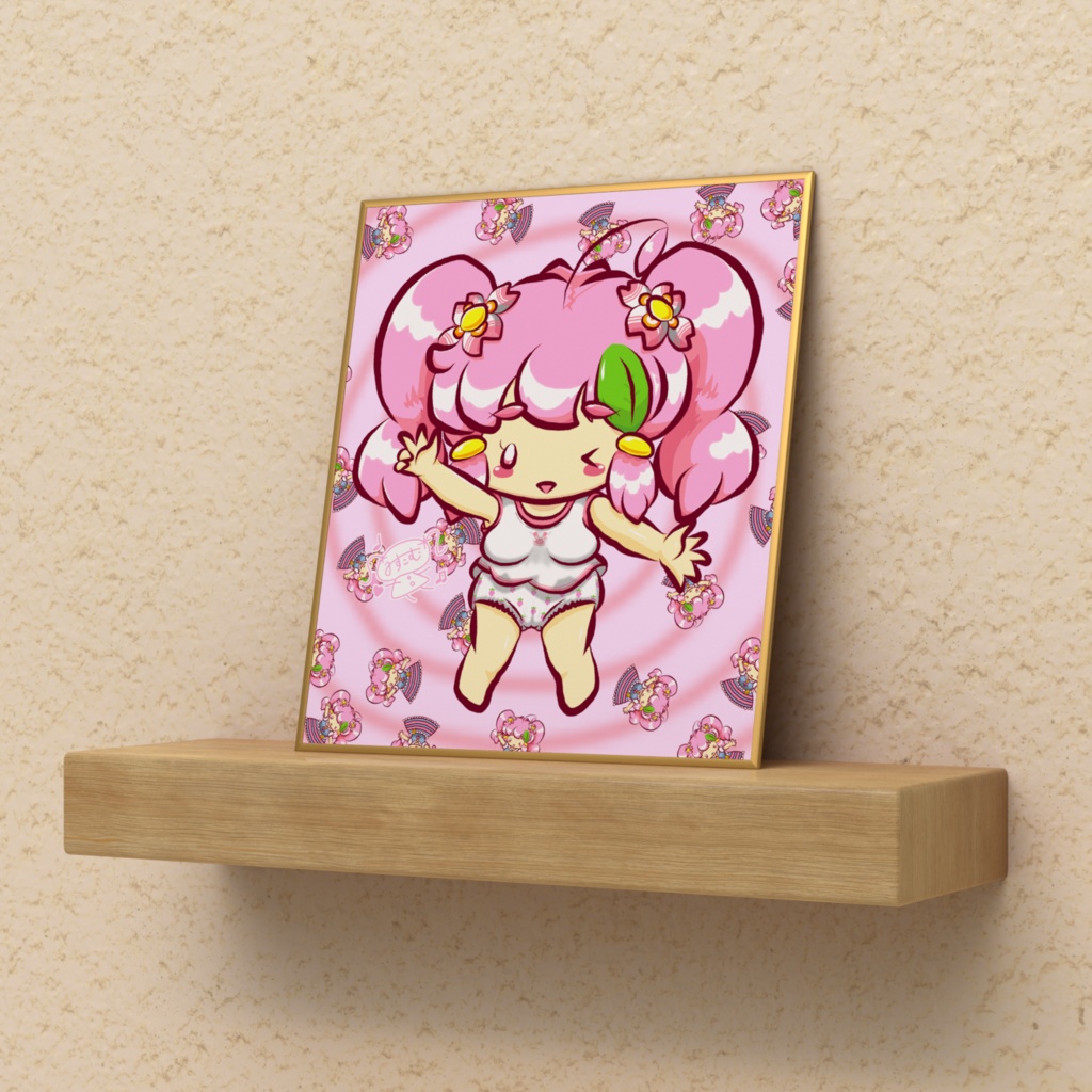 neoシリーズ くるくるピンク ミニ色紙