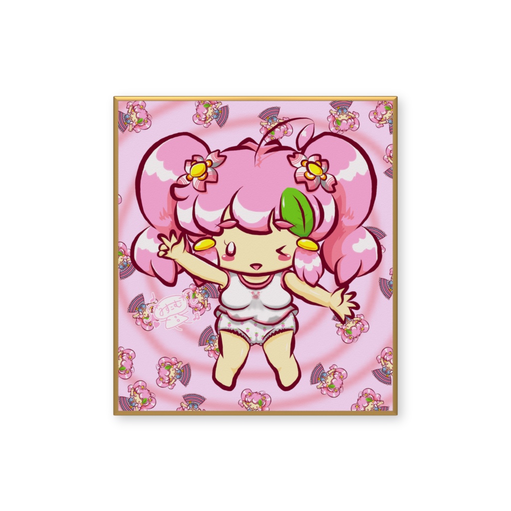 neoシリーズ くるくるピンク ミニ色紙