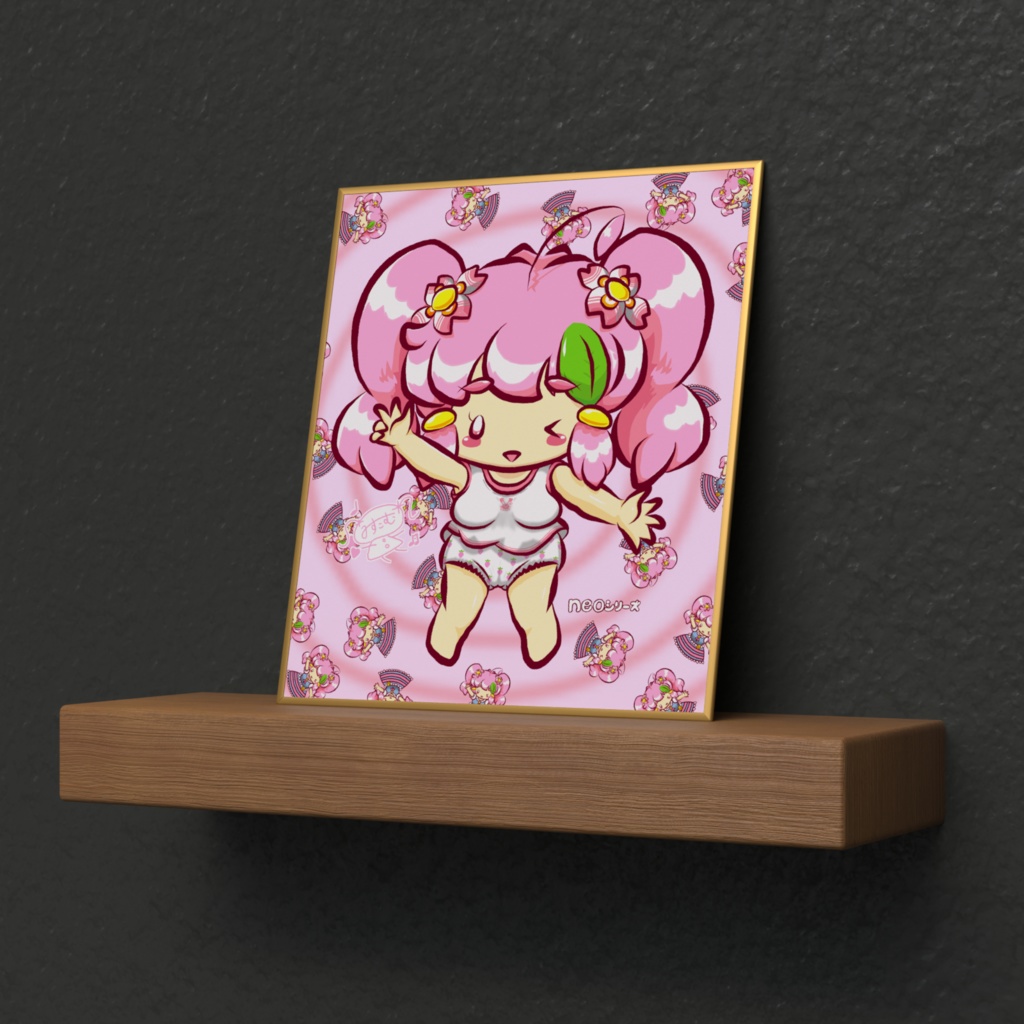 neoシリーズ くるくるピンク ミニ色紙