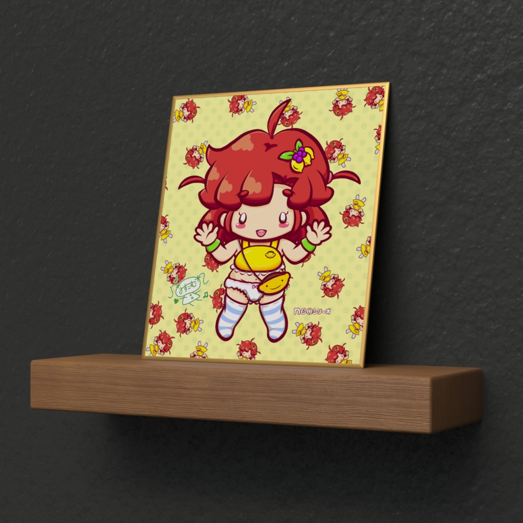 neoシリーズ しましまレモンちゃん ミニ色紙