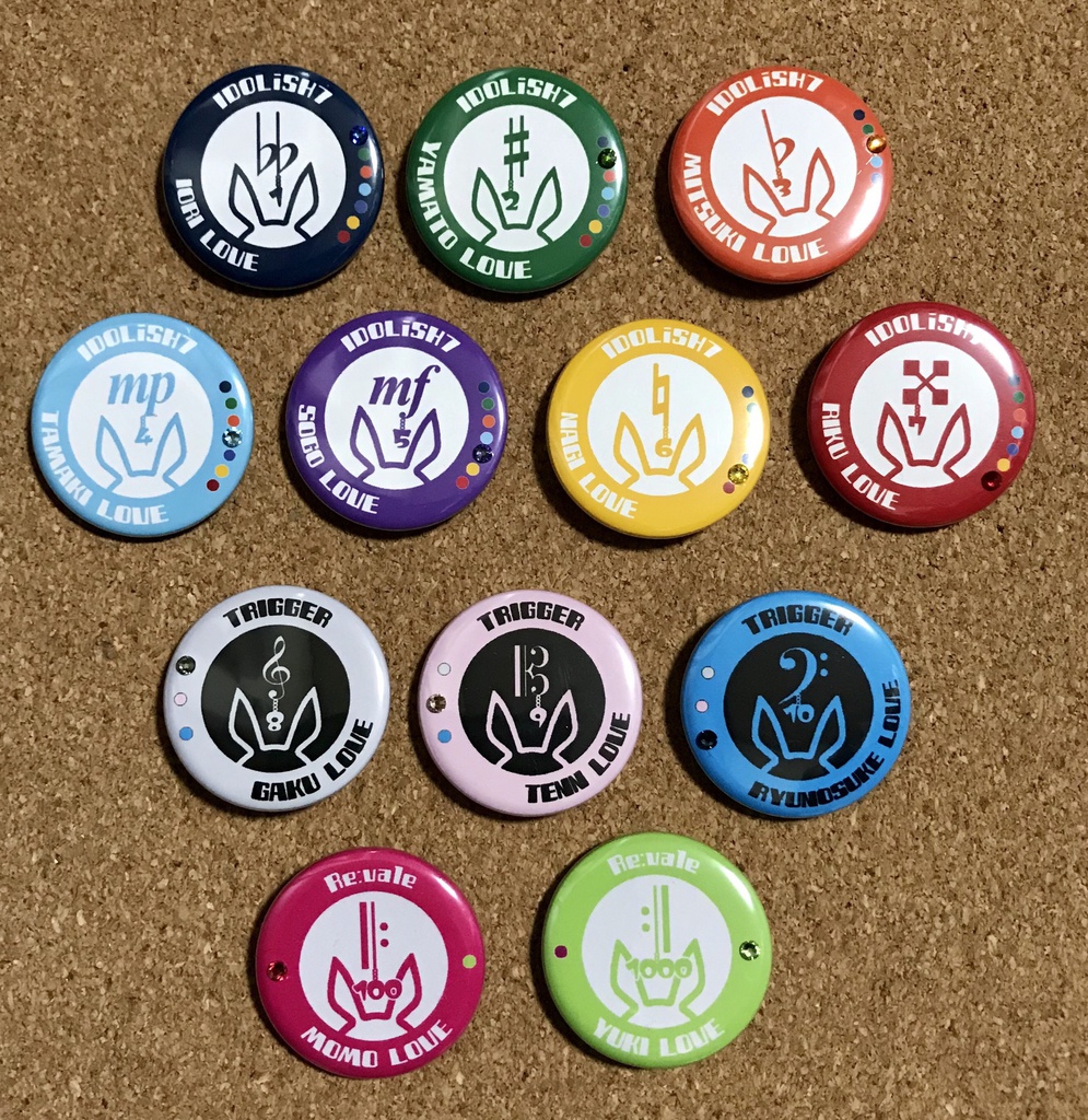 アイドリッシュセブンイメージ ぬいぐるみ用 LOVE缶バッジ