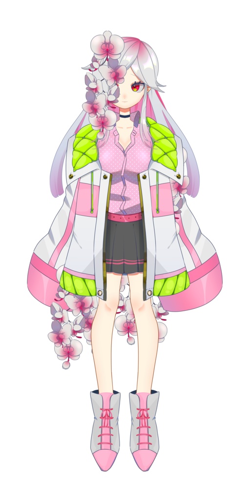 【Vtuber用】胡蝶蘭の女の子【全身モデル】