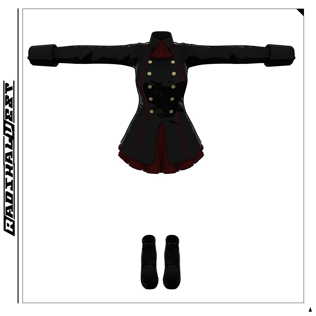 【MARUBODY対応】軍服ワンピースコーデセット/MILITARY UNIFORM ONEPIECE OUTFIT SET