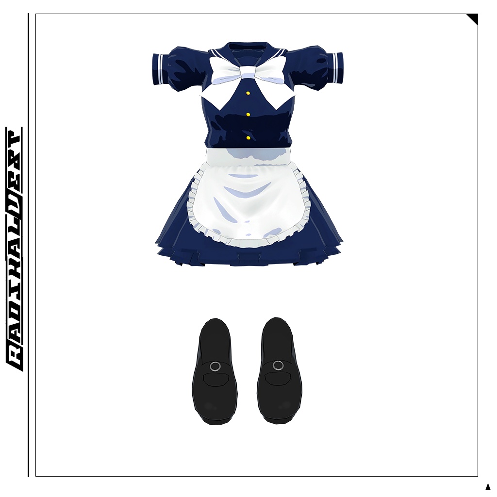 【複数アバター対応】セーラーマリンメイドコーデ/SAILOR MARINE MAID OUTFIT