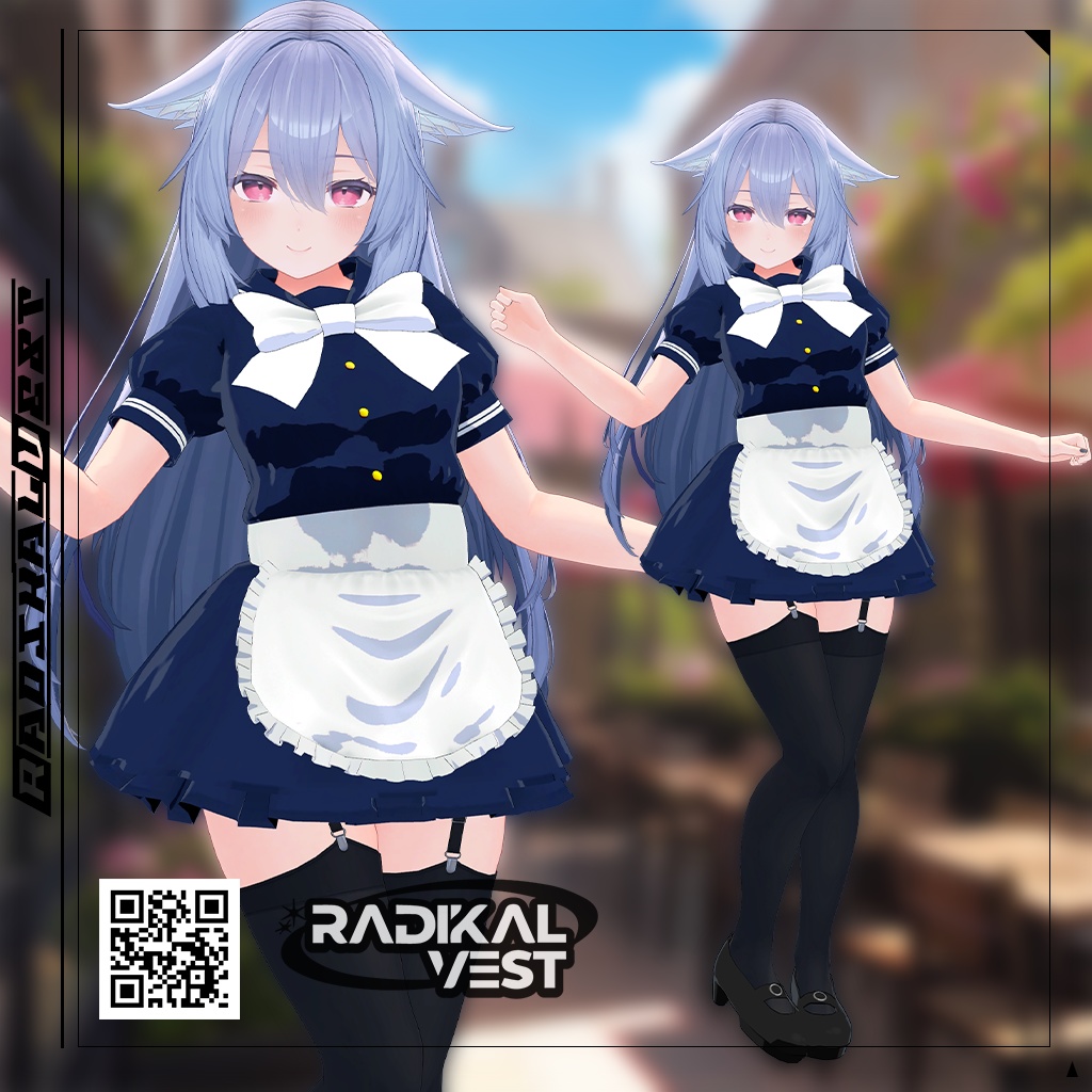 【複数アバター対応】セーラーマリンメイドコーデ/SAILOR MARINE MAID OUTFIT