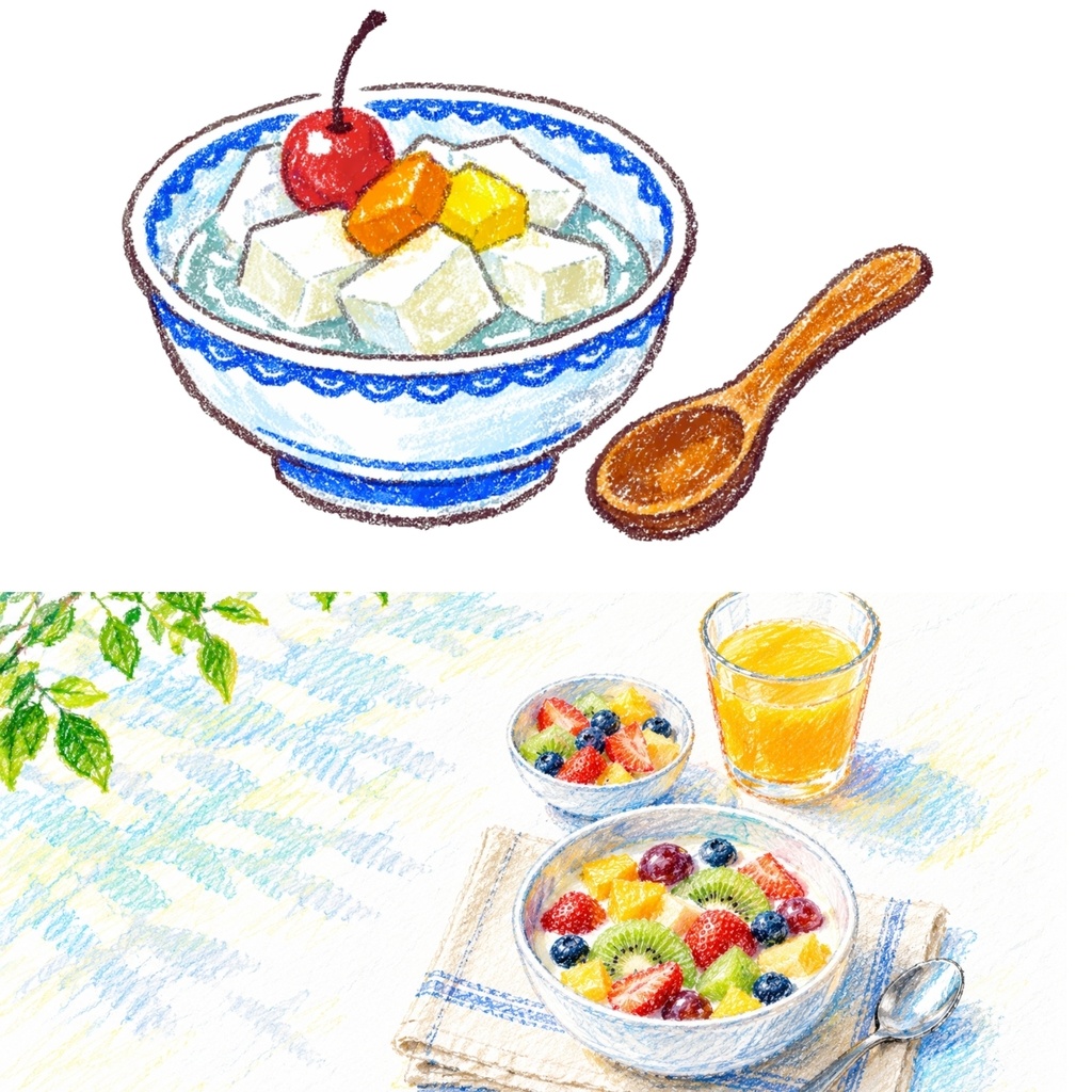 お菓子・デザート・飲み物 イラスト素材集