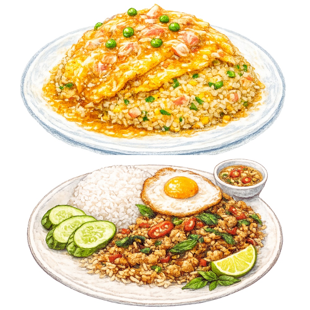 ご飯料理 イラスト素材集