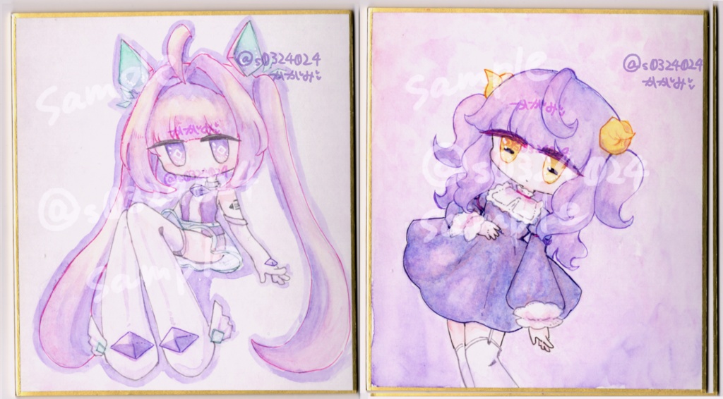 【ミニ色紙】オリジナルちゃんズ【かわいい!】