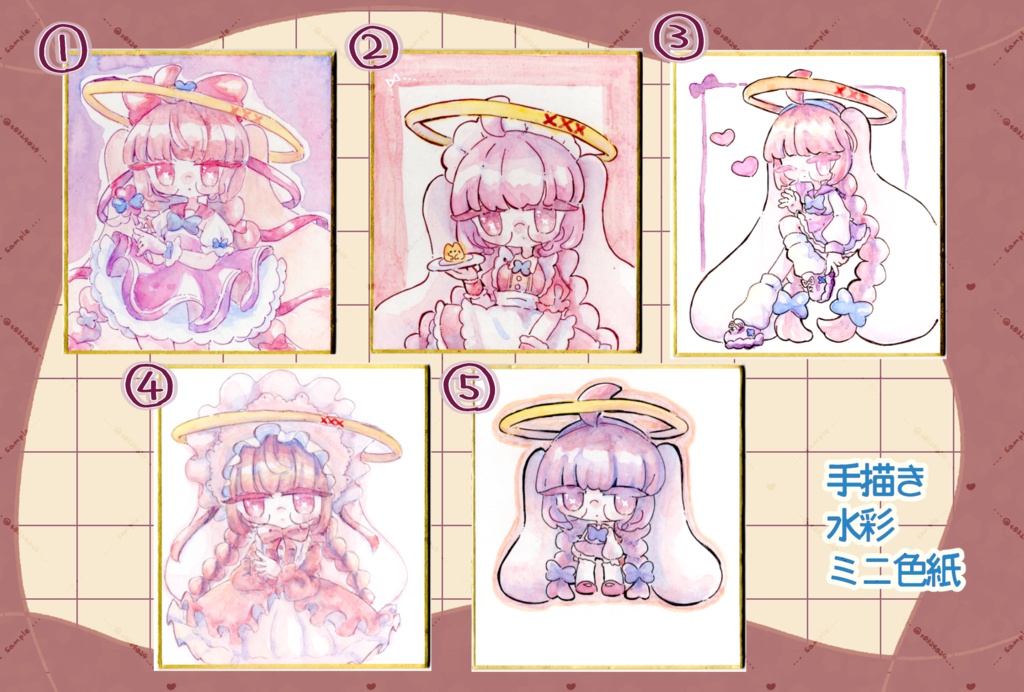 【かわいい】天使ちゃん色紙【ミニサイズ】