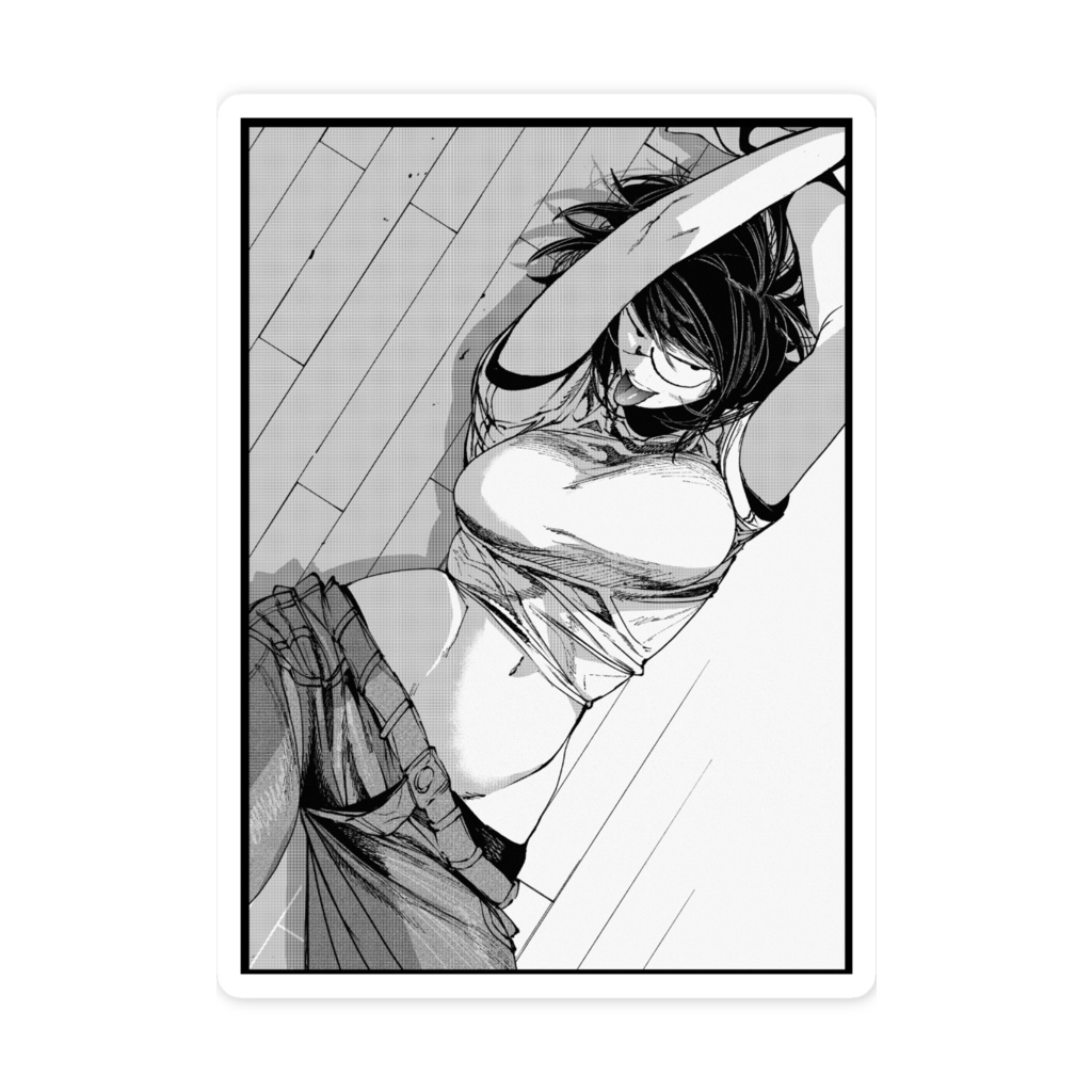 彼女ステッカー寝そべり