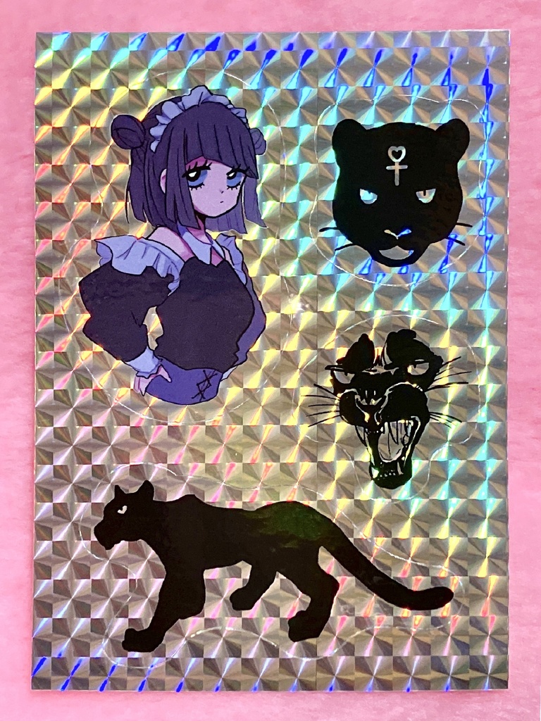 クロヒョウキラキラシール🖤