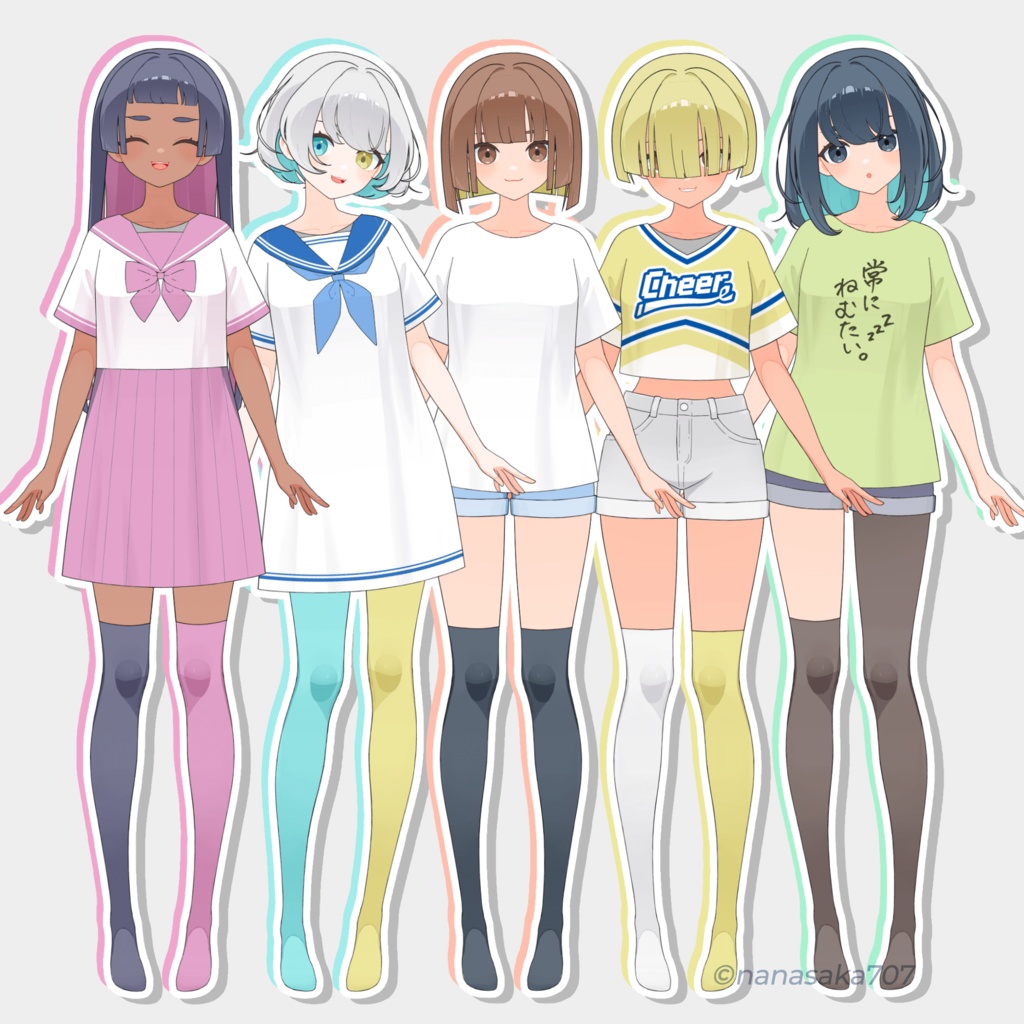 【汎用カスタム】オリジナルTシャツを作れる!女性Live2Dモデル【VTS】