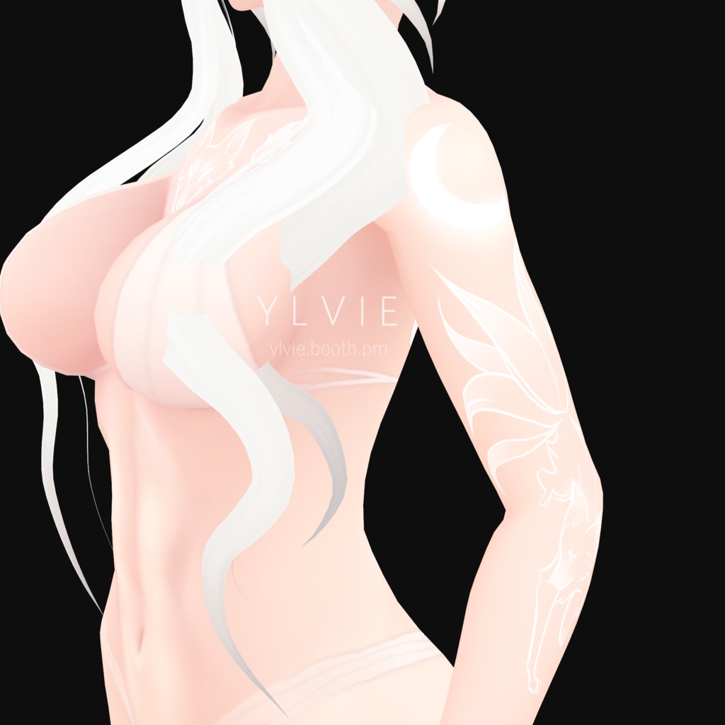 ❤ VRoid Kitsune Tattoo (White+Black)