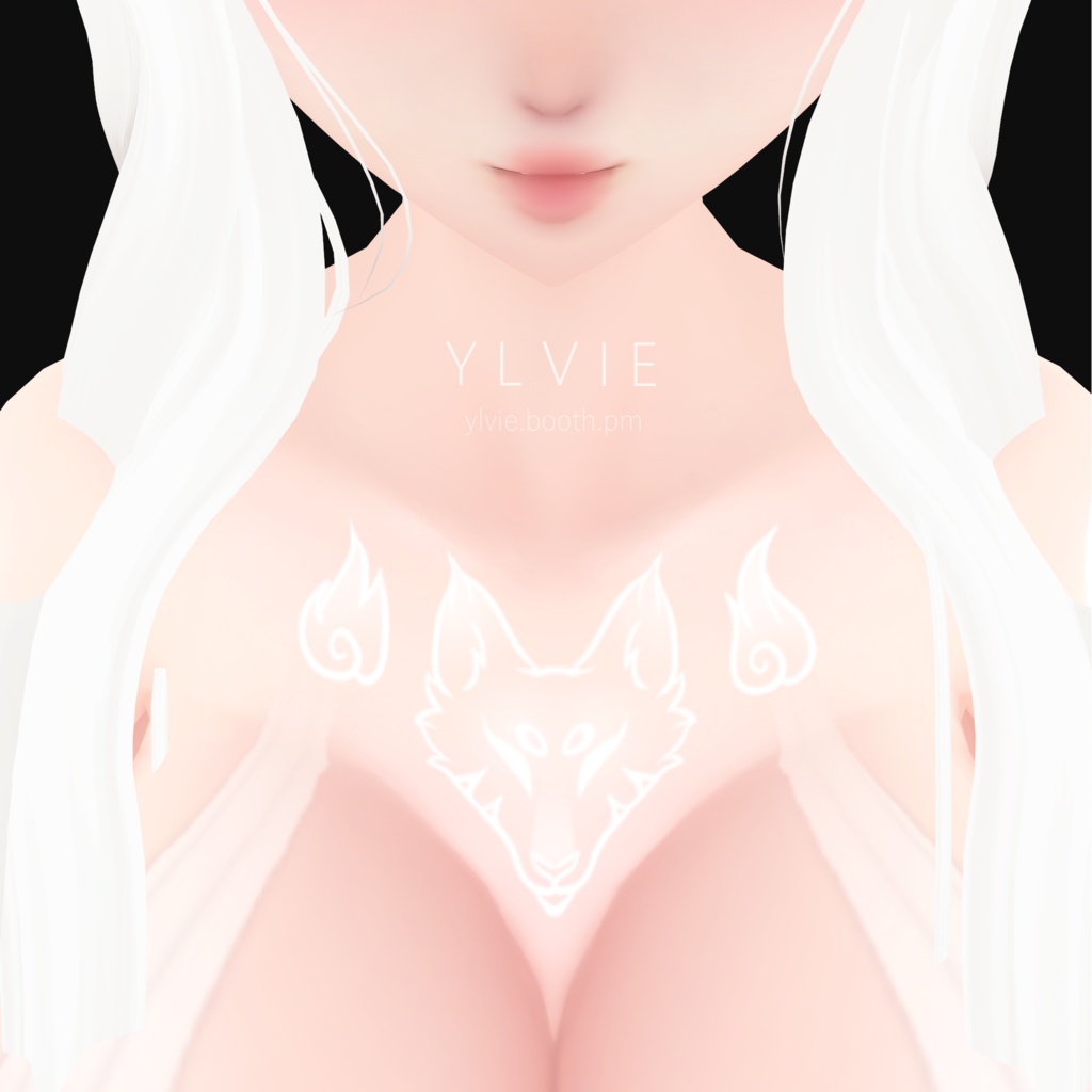 ❤ VRoid Kitsune Tattoo (White+Black)