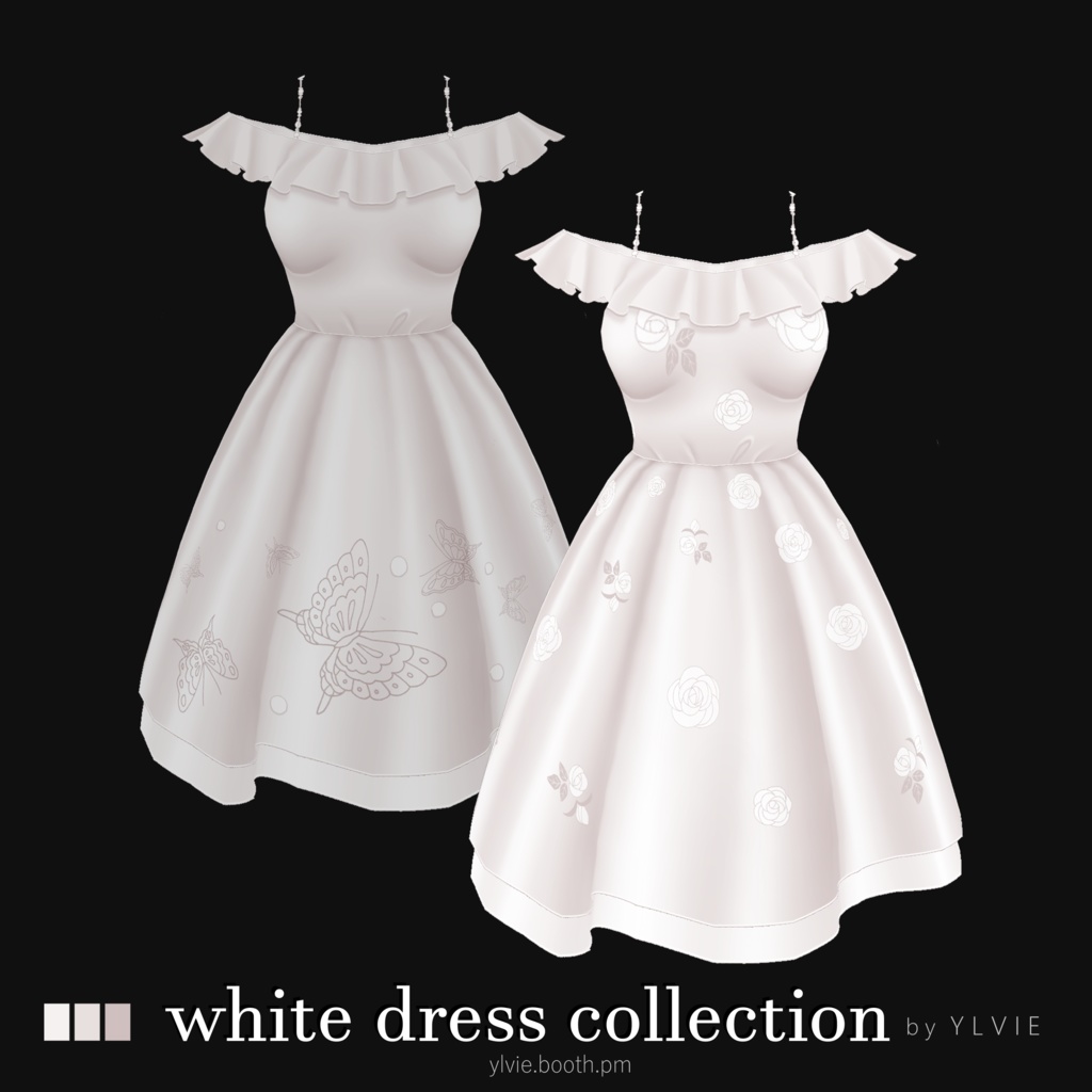❤ VRoid White Dress Collection