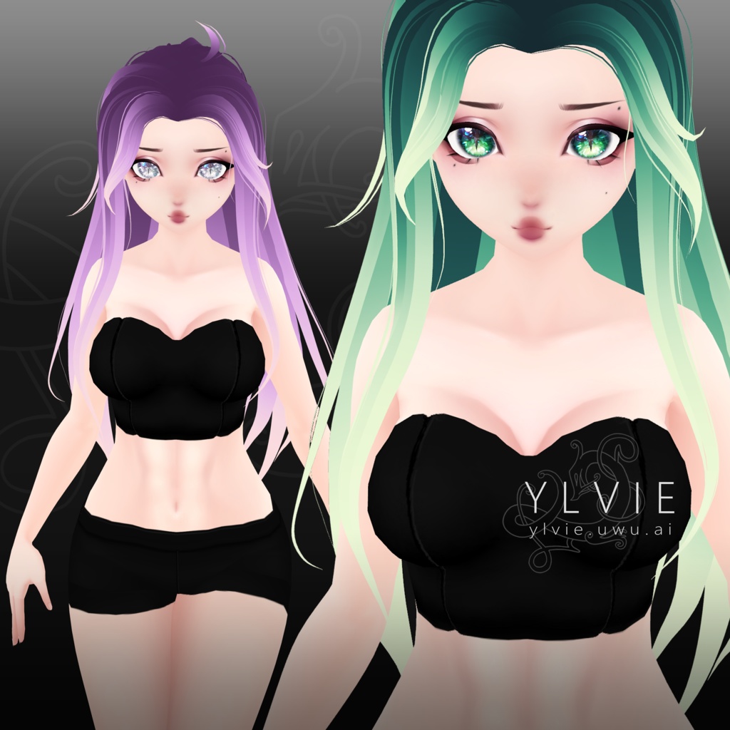 VRoid WINDSWEPT Hairstyle (6 Colors) 髪