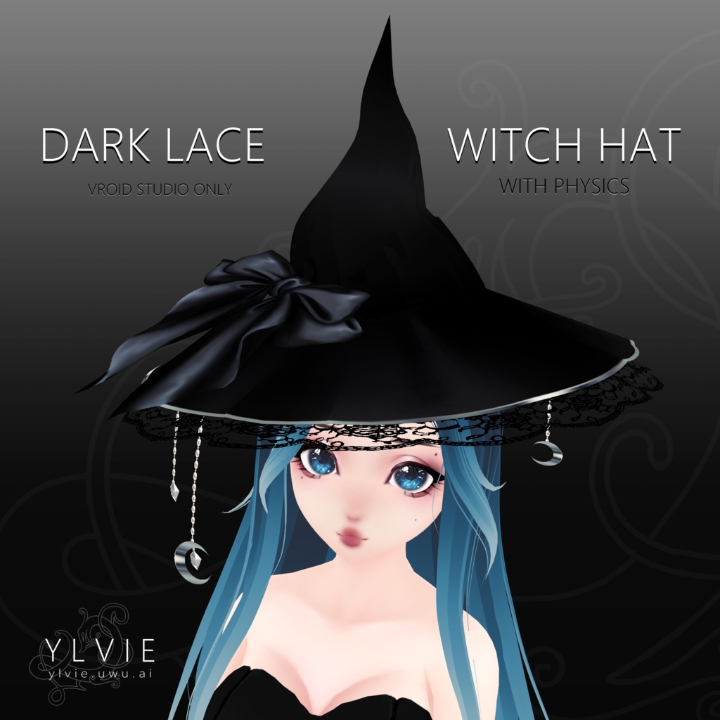 VRoid Dark Lace WITCH Hat