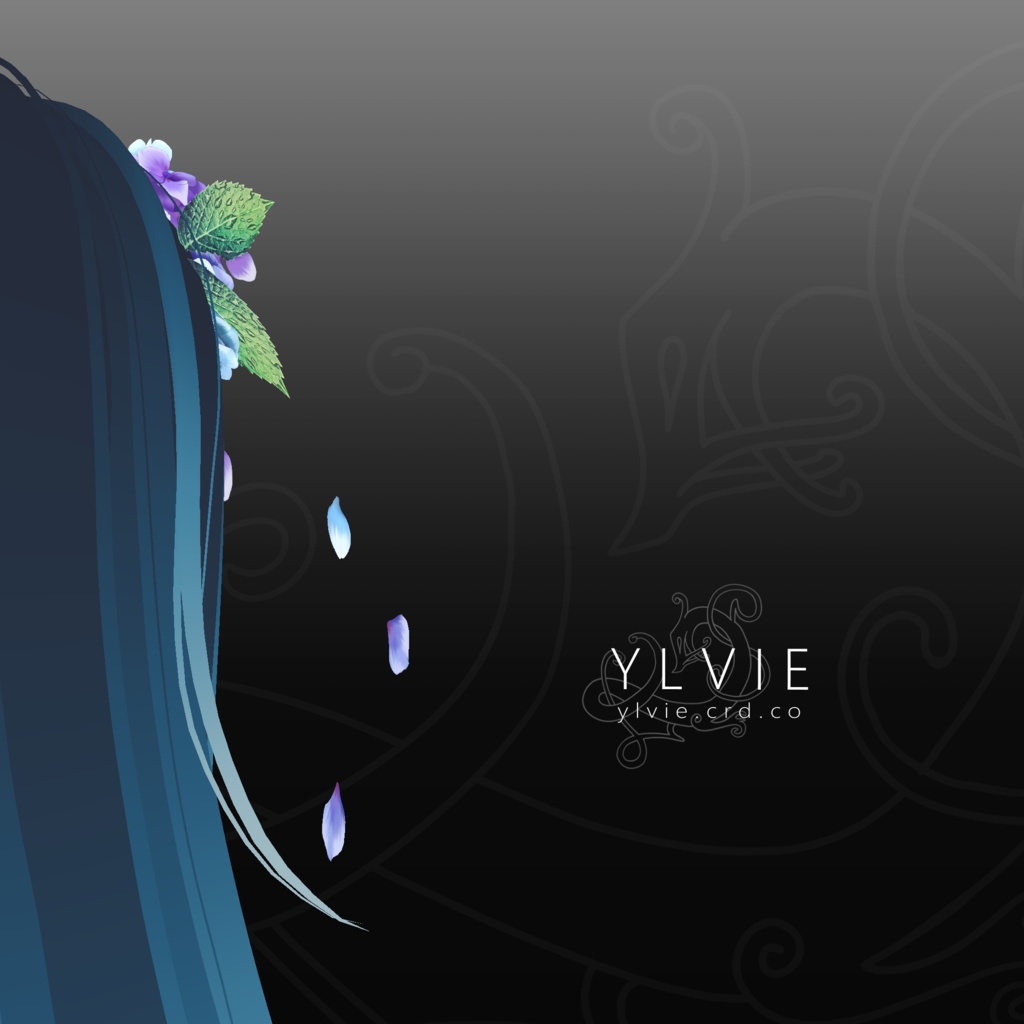 VRoid Hydrangea Hair Accessory w/ Floating Petals