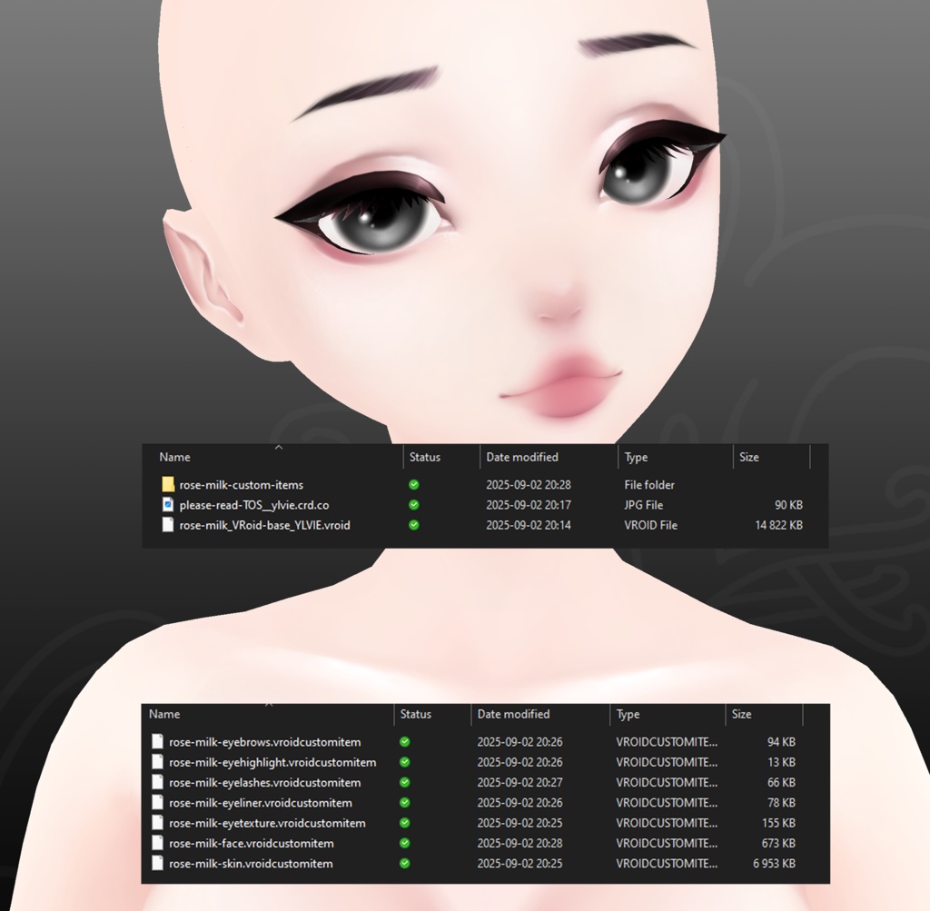 VRoid MODEL BASE . Rose Milk