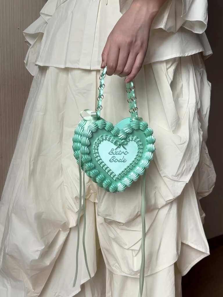 【3Dプリント】ハートケーキバッグ「ExtroCode」|受注生産