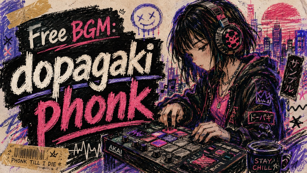 【BGM素材集】ショート動画に映えるかっこいいPHONK BGM集「dopagaki phonk 他」全20曲/商用利用可