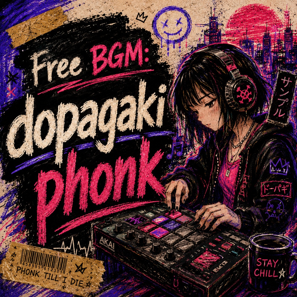 【BGM素材集】ショート動画に映えるかっこいいPHONK BGM集「dopagaki phonk 他」全20曲/商用利用可