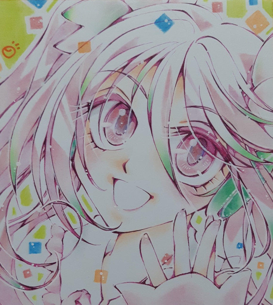 初音ミク・直筆イラスト色紙