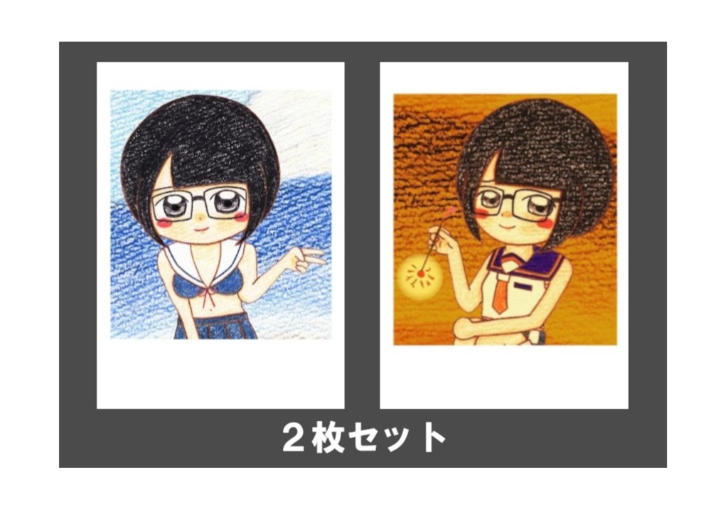 【2枚セット】 チェキ風イラストカード (継乃2024夏ver.)